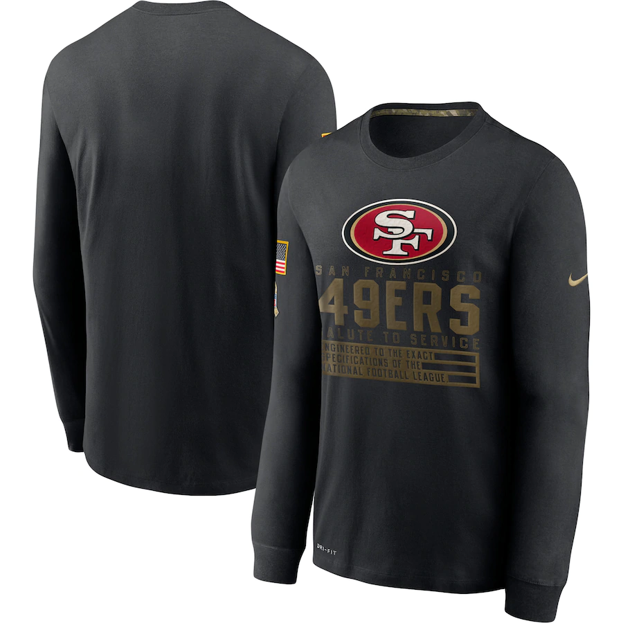Men NFL San Francisco 49ers T Shirt Nike Olive Salute To Service Green